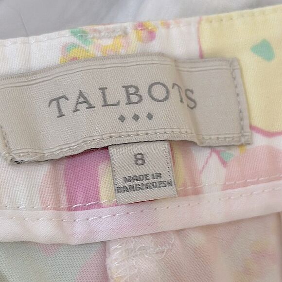 Talbots The Perfect Crop Pants Size 8 Abstract Floral NWOT - Picture 9 of 10